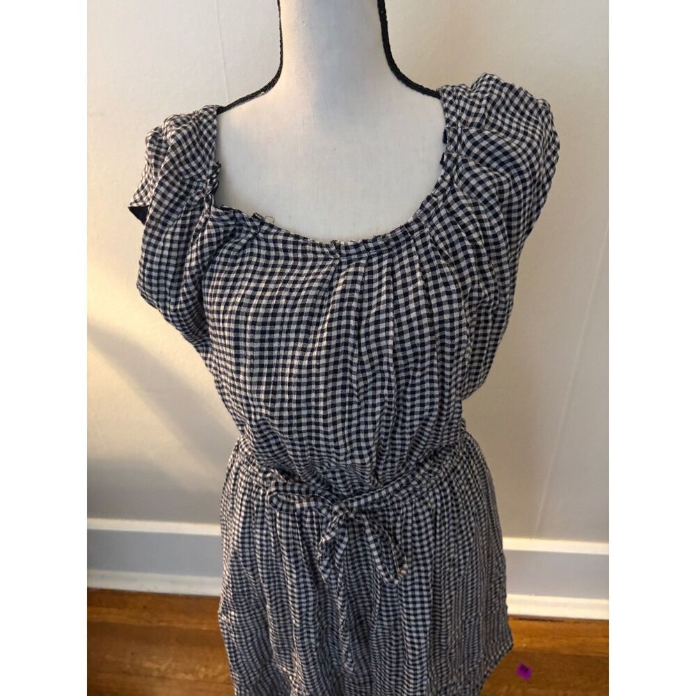 LC Lauren Conrad Black & White Gingham Puff Sleeve Dress – Women’s Medium